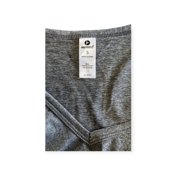 90 degree by Reflex Shirt Short Sleeve S Gray Black V Neck Women - Picture 5 of 6